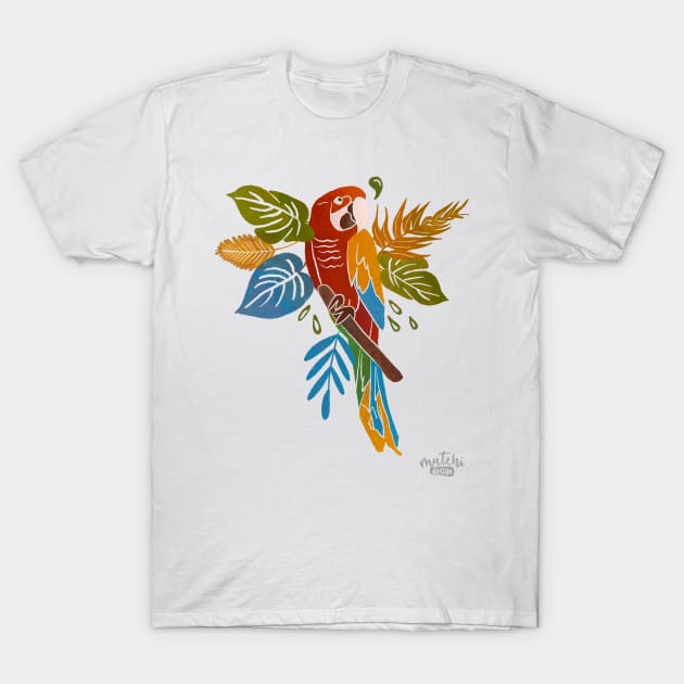 Colorful Parrot T-Shirt by MutchiDesign